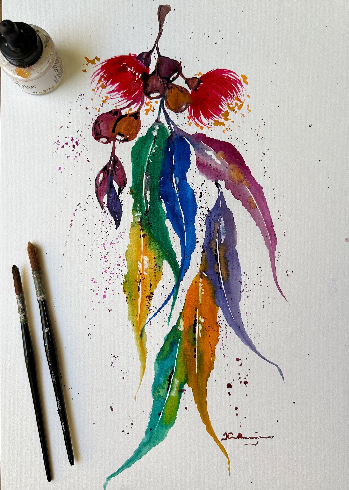Rainbow Leaves And Flowers