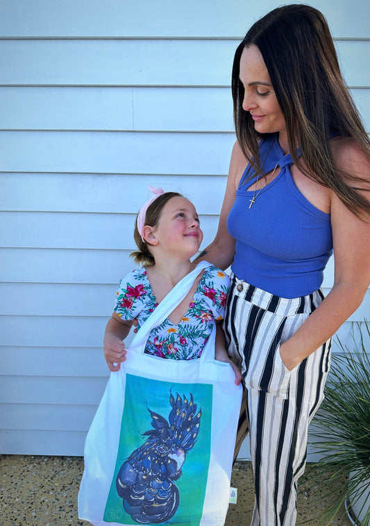 Black Cockatoo Love Tote