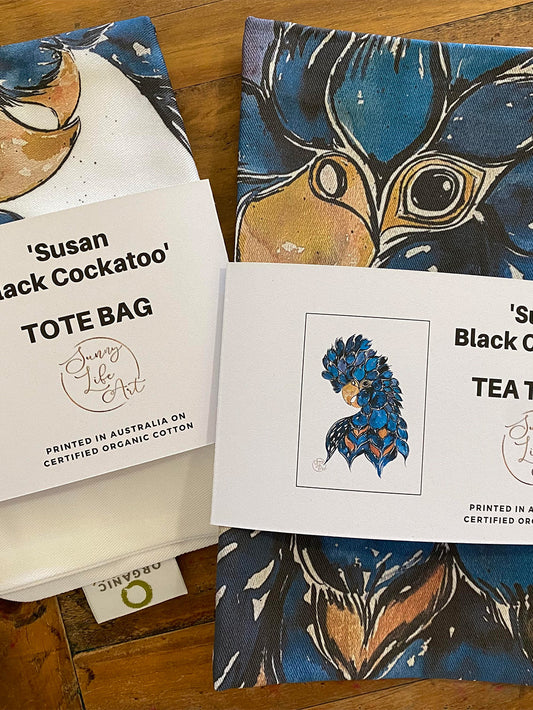 ‘Susan Black Cockatoo’ Tote Bag - Clearance